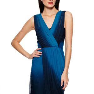 Max & Cleo Blue Ombre Draped Cocktail Dress
